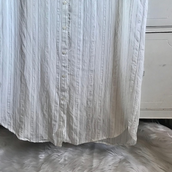 FOREVER 21 / White Pinstripe T-Shirt Dress / SZ M - Picture 4 of 8